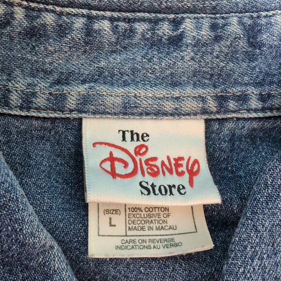 Disney Store Denim Button-Up Shirt Blue Cotton Vintage Embroidered – Men’s L - Picture 6 of 10